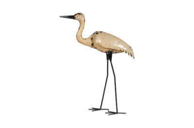 Handcrafted Iron Crane Garden Decoration - Elegant Upright Stance