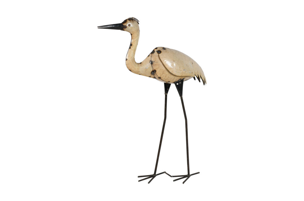 Handcrafted Iron Crane Garden Decoration - Elegant Upright Stance - Image 2