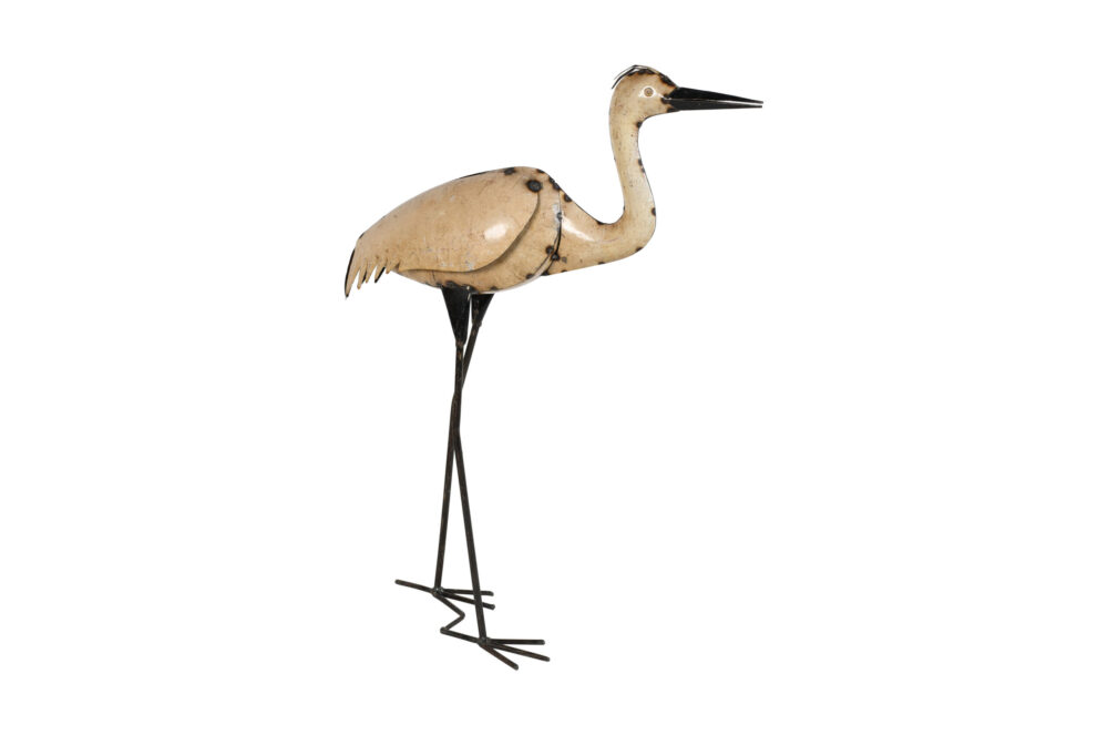 Handcrafted Iron Crane Garden Decoration - Elegant Upright Stance - Image 3