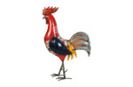 Recycled Iron Rooster Garden Decoration - Artisan-Made Rustic Figure