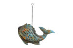 Metallic Koi Fish Hanging Lantern - Recycled Iron Garden Decoration