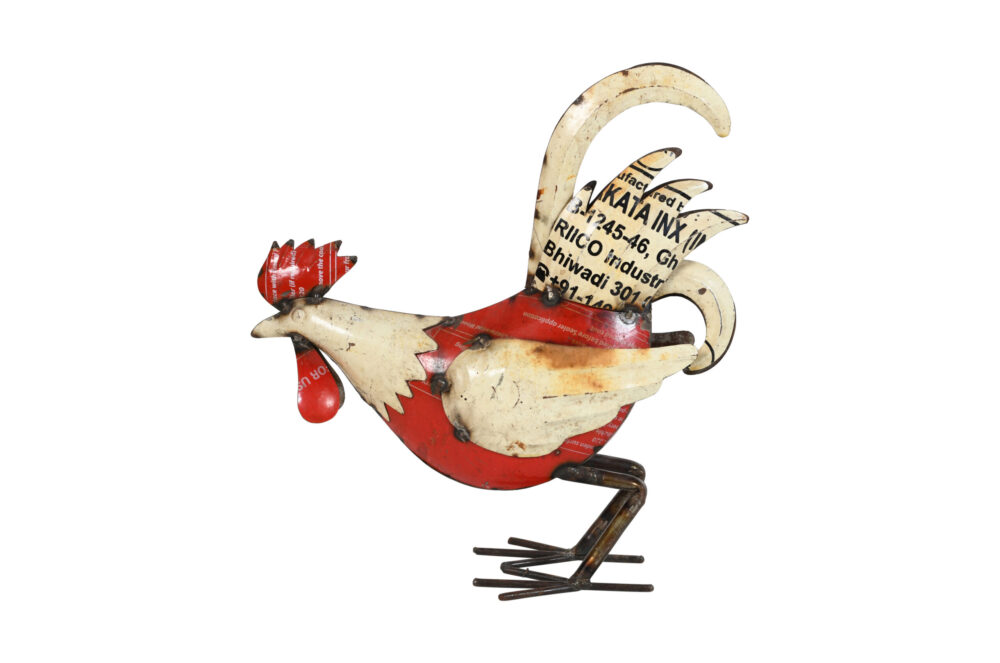 Handcrafted Iron Chicken Garden Decoration - Artisan-Made Rustic Figure
