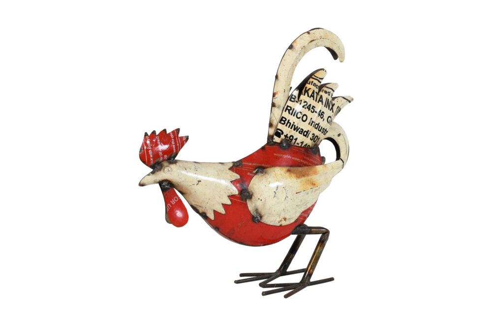 Handcrafted Iron Chicken Garden Decoration - Artisan-Made Rustic Figure - Image 2