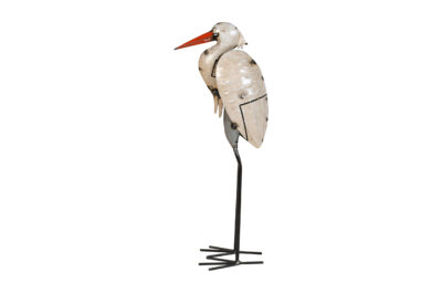 Recycled Iron Stork Garden Decoration - Artisan-Made Rustic Figure