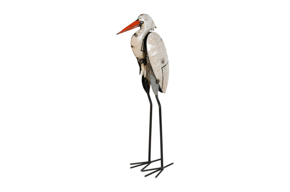 Recycled Iron Stork Garden Decoration - Artisan-Made Rustic Figure - Image 2