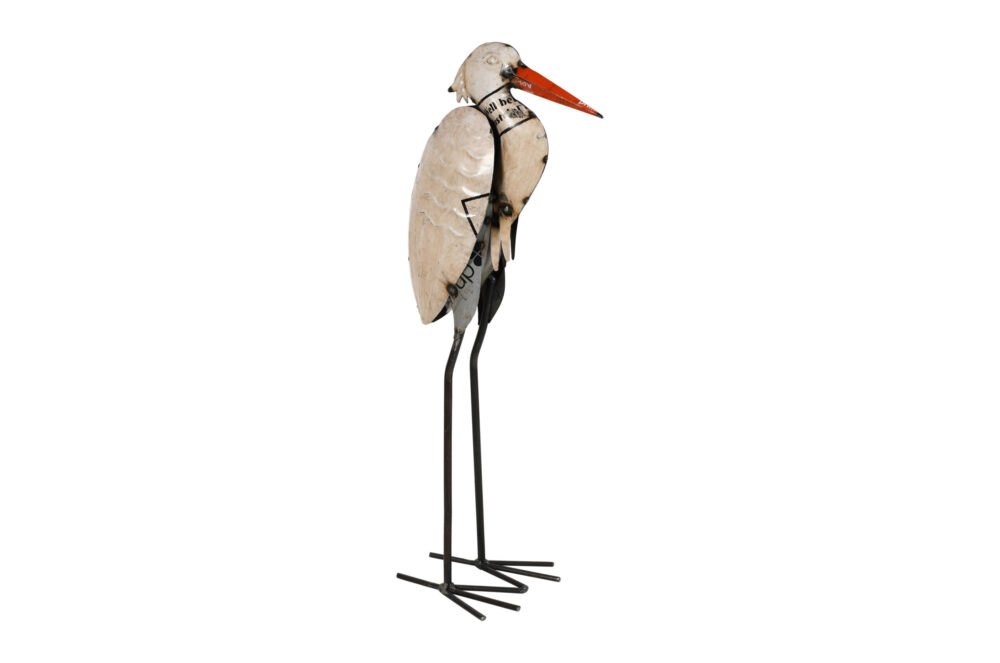 Recycled Iron Stork Garden Decoration - Artisan-Made Rustic Figure - Image 3