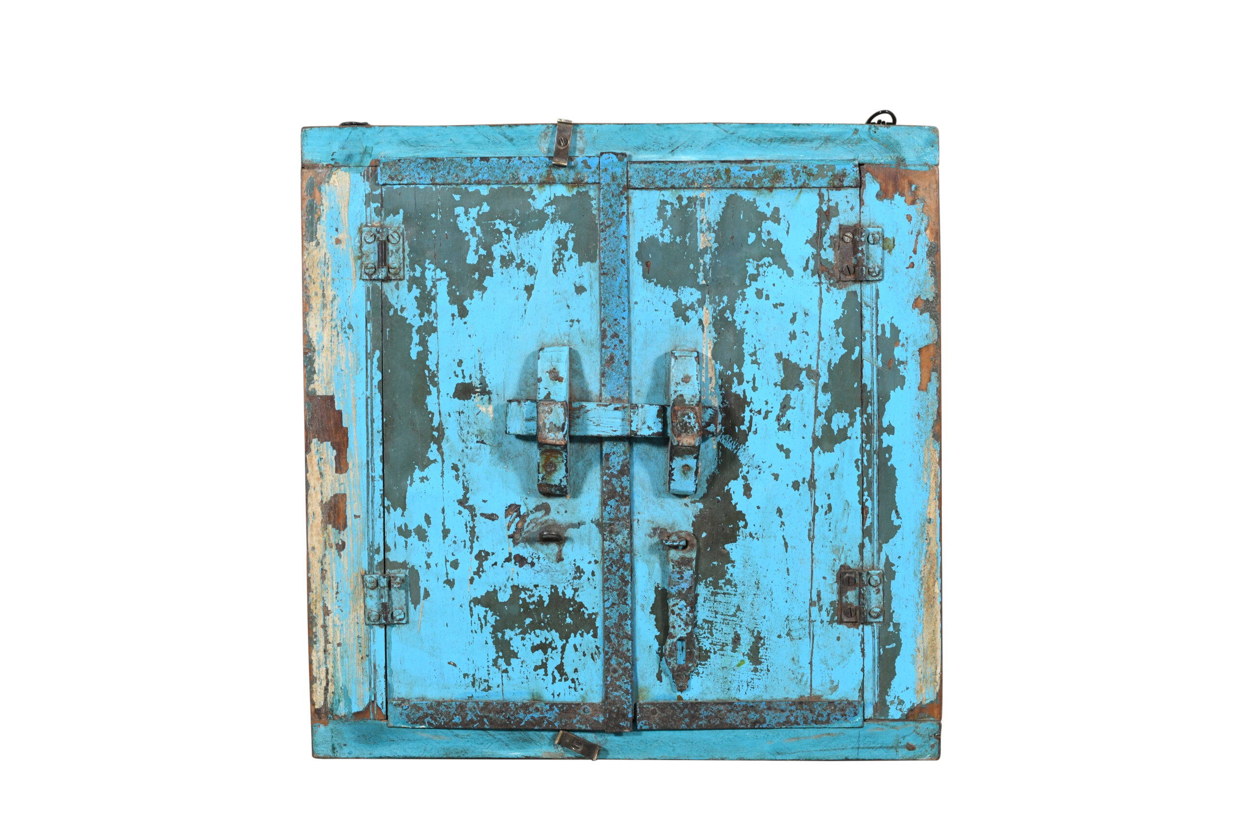 Fine Antique Indian Teak Wood Shutter Window Mirror - Image 3