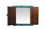 Fine Antique Indian Teak Wood Shutter Window Mirror