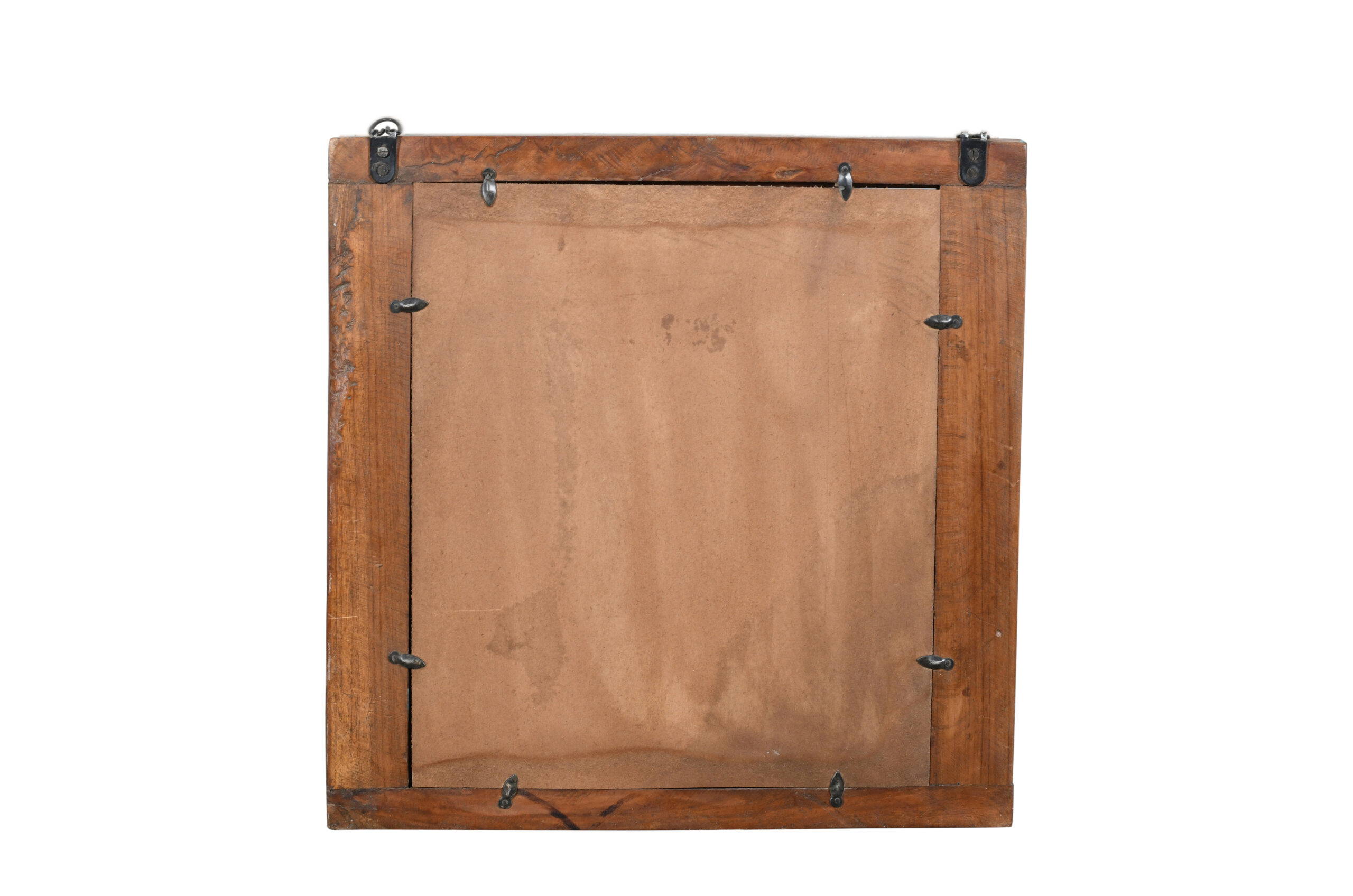 Fine Antique Indian Teak Wood Shutter Window Mirror - Image 2