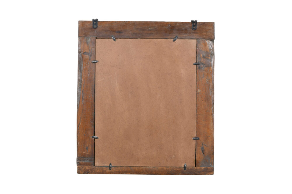 Fine Antique Indian Teak Wood Shutter Window Mirror - Image 3