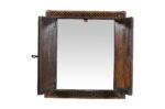 Fine Antique Indian Teak Wood Shutter Window Mirror