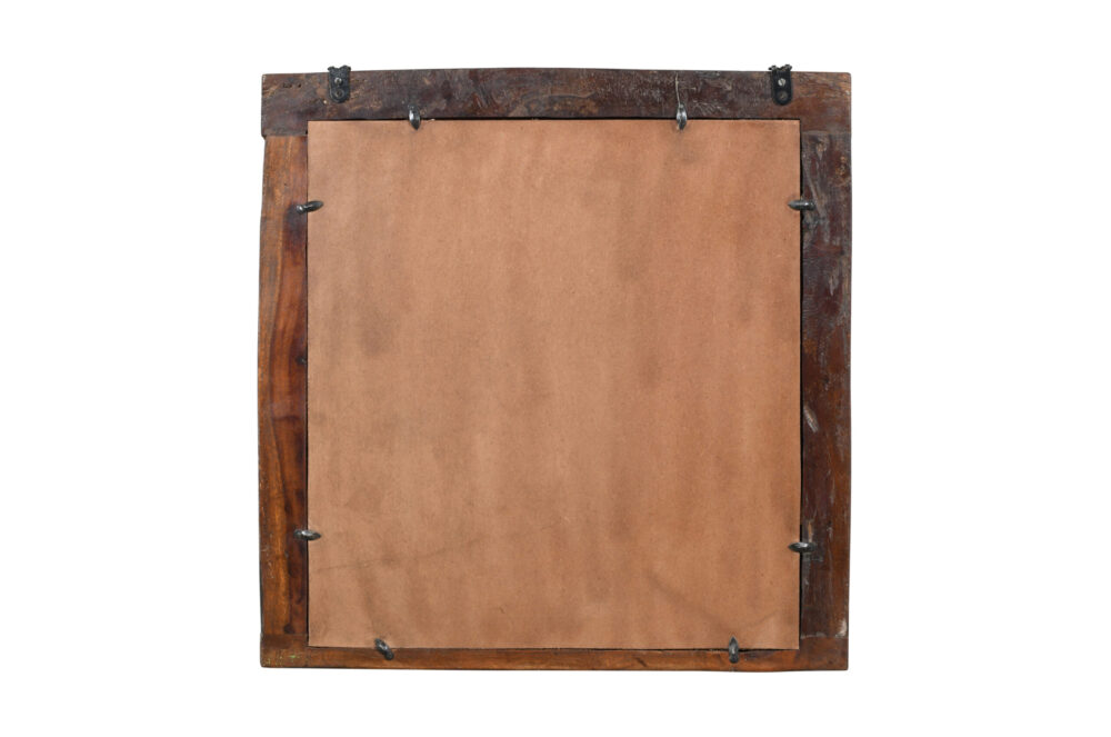 Fine Antique Indian Teak Wood Shutter Window Mirror - Image 2