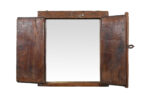 Fine Antique Indian Teak Wood Shutter Window Mirror