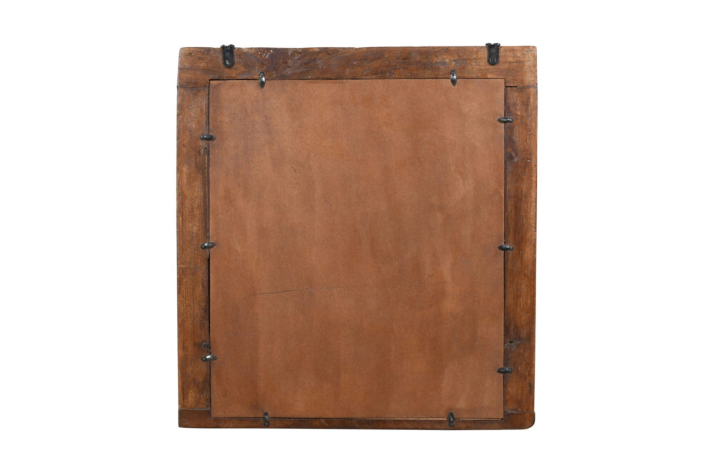 Fine Antique Indian Teak Wood Shutter Window Mirror - Image 2