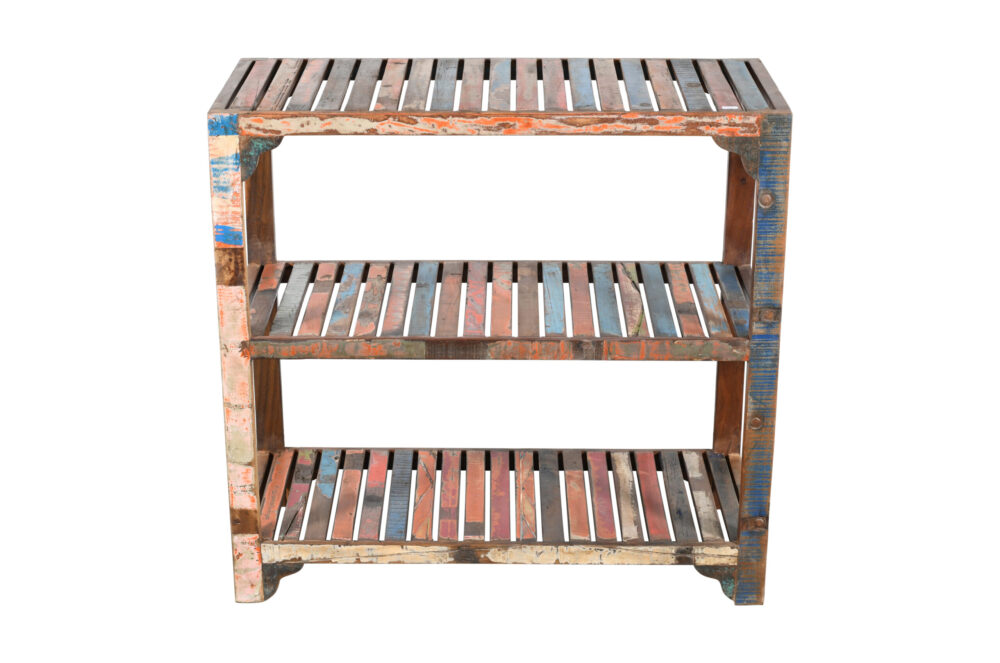 Vintage Reclaimed Indian Hardwood Kitchen Storage Rack - Image 2