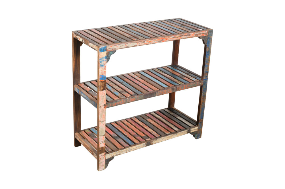 Vintage Reclaimed Indian Hardwood Kitchen Storage Rack - Image 3