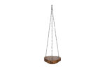 Reclaimed Indian Hard Wood Hanging Planter Base With Iron Chain & S Hook.