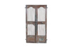 Antique Indian Painted Teak Wood Jali Door Garden Gate Pair