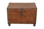Antique Indian Teak Wood Travel Chest Or Coffee Table