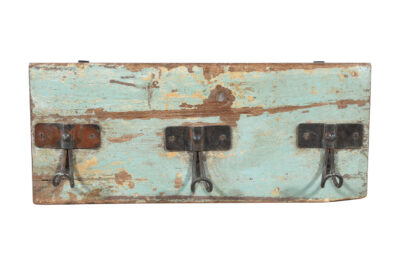 Vintage Indian Reclaimed Teak Wood Wall Mounted Coat Hook Panel