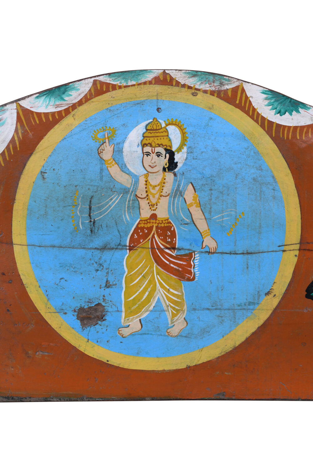 Vintage Indian Painted Teak Wood Fairground Sign - Image 4