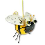 Handpainted Bee Hanging Tealight Holder - Indoor/Outdoor Tin Decoration
