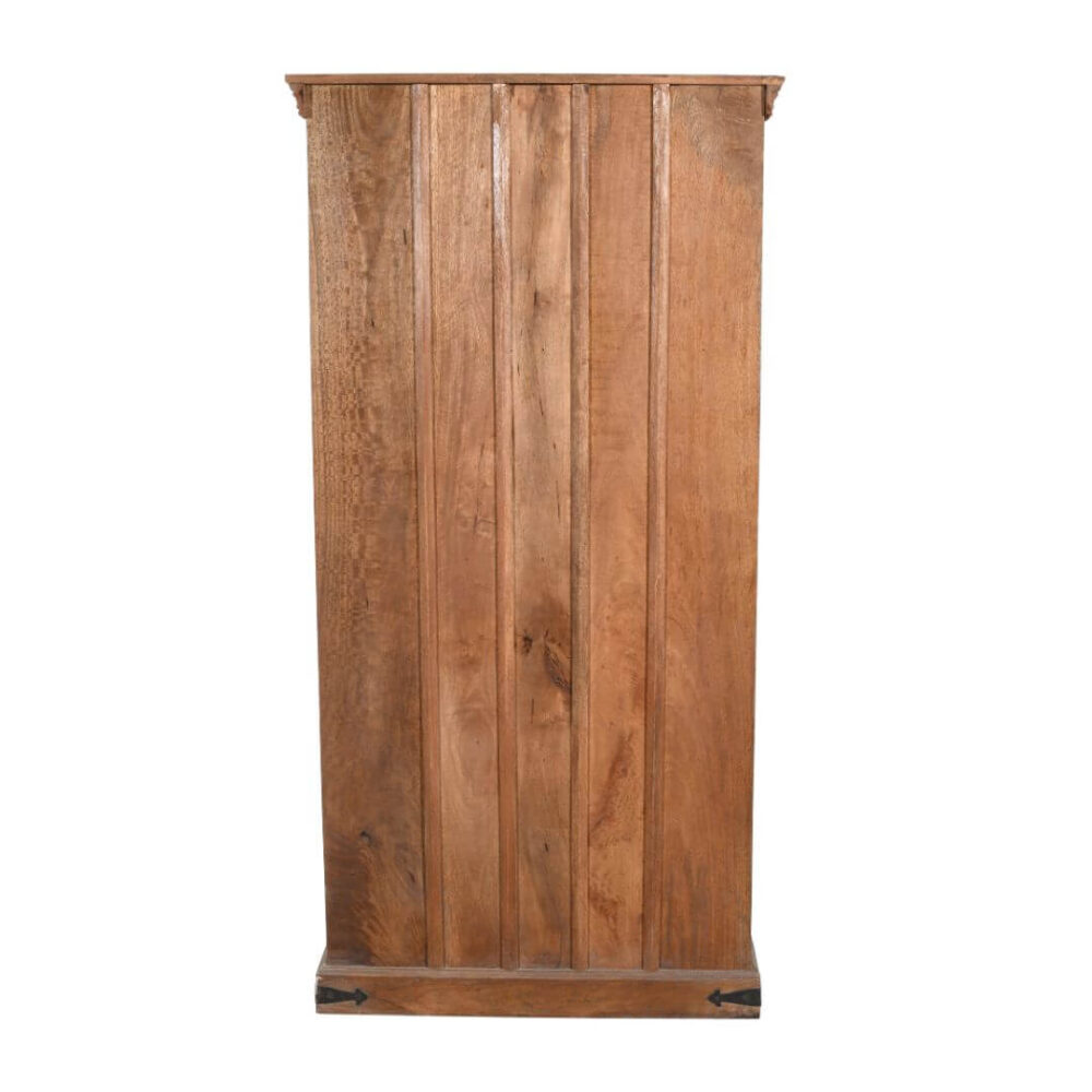 Vintage Indian Teak Wood Reclaimed Jali Door Cabinet – Distressed White Display Cupboard - Image 5