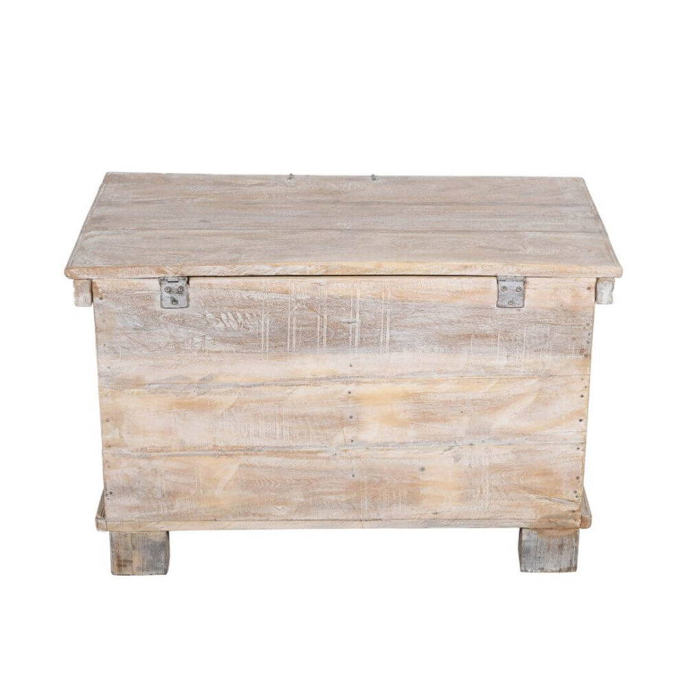 Antique Indian Teak Wood Coffee Table Storage Chest - 19th Century - Image 4