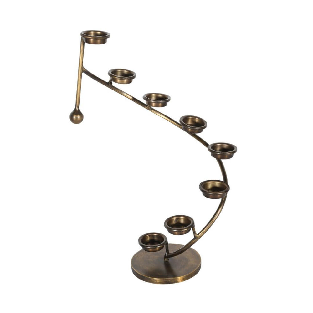 Vintage Indian Iron 8 Tier Spiral Tealight Candelabra - Image 3