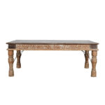 Original Antique Indian Teak Wood Thakat Coffee Table - c1890