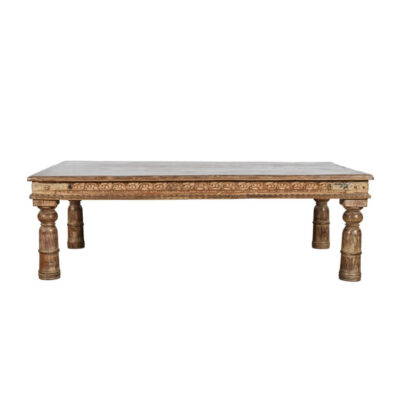 Original Antique Indian Teak Wood Thakat Coffee Table - c1890