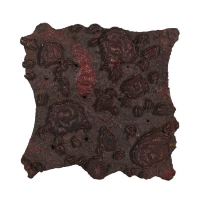 Antique Indian Hand-Carved Teak Wood Printing Block c.1930