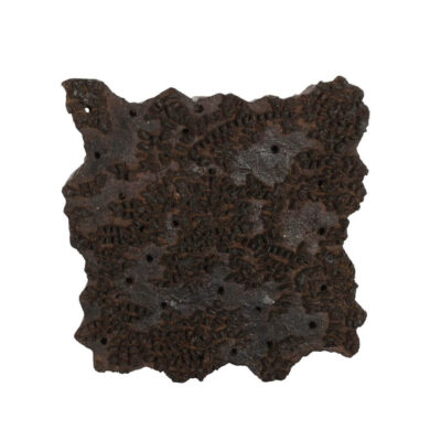 Antique Indian Hand-Carved Teak Wood Printing Block c.1930 | Abstract Pattern