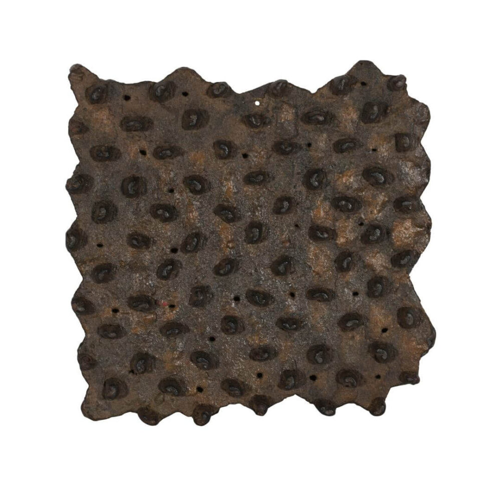 Antique Indian Hand-Carved Teak Wood Printing Block c.1930 | Geometric Pattern