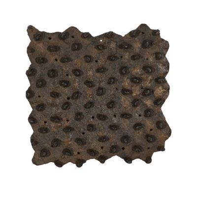 Antique Indian Hand-Carved Teak Wood Printing Block c.1930 | Geometric Pattern