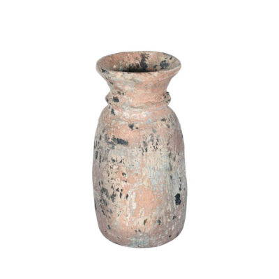 Antique Indian Hard Wood Water Pot or Vase – Pre-WWII Vintage Decor 32x16cm