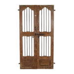 Antique Indian Teak Wood and Iron Jali Doors (185cm x 106cm) | c.1880-1900