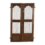 Antique Indian Teak Wood and Iron Jali Doors (182cm x 106cm) | c.1880-1900