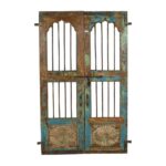 Antique Indian Teak Wood and Iron Jali Doors (161cm x 106cm) | c.1880-1900