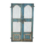 Antique Indian Teak Wood and Iron Jali Doors (165cm x 106cm) | c.1880-1900