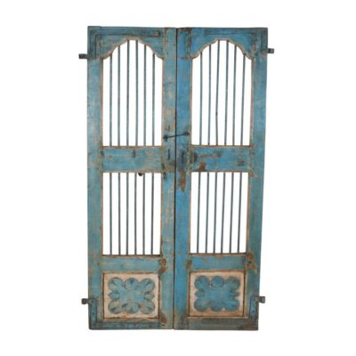 Antique Indian Teak Wood and Iron Jali Doors (165cm x 106cm) | c.1880-1900