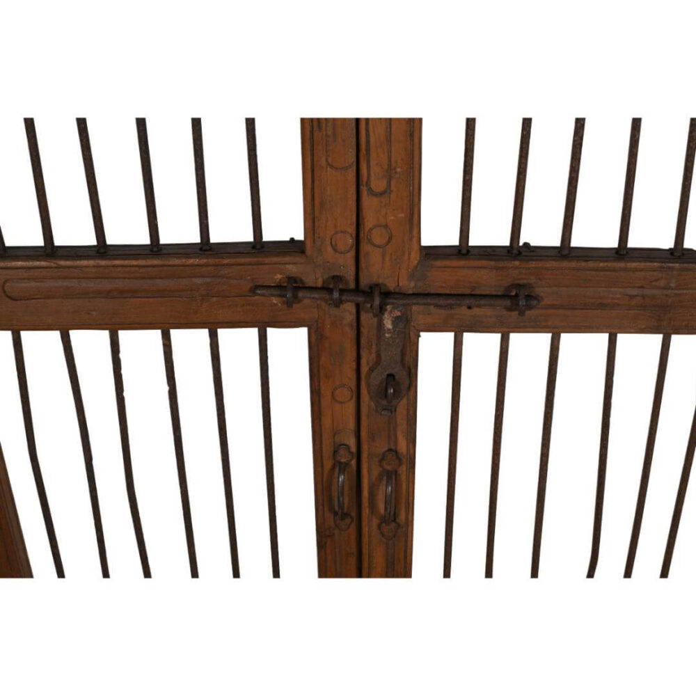 Antique Indian Teak Wood and Iron Jali Doors (174cm x 107cm) | c.1880-1900 - Image 3