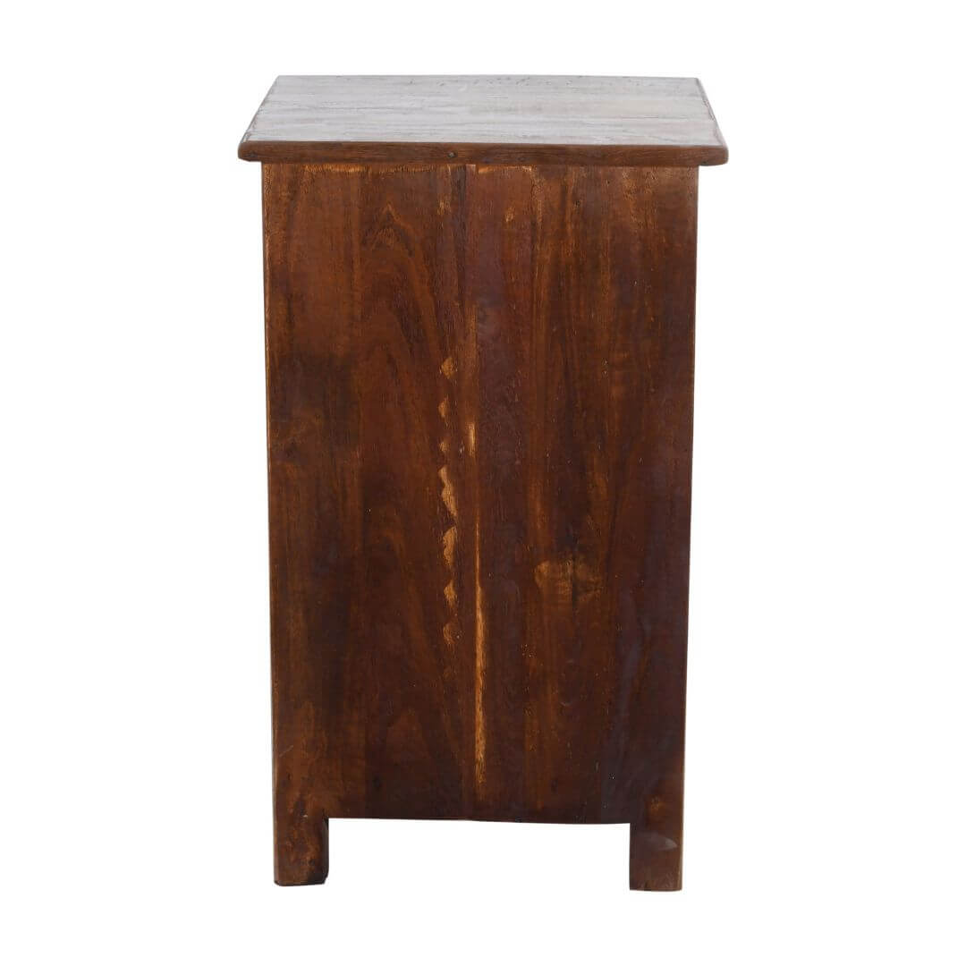 Fine Vintage Pair of Indian Bedside Cabinets - Reclaimed Wood with Patina - Image 9