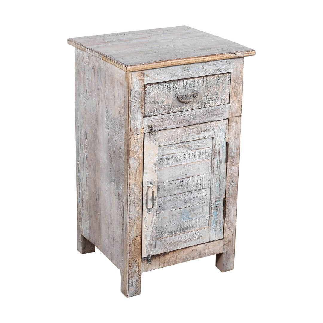 Fine Vintage Pair of Indian Bedside Cabinets - Reclaimed Wood with Patina - Image 8