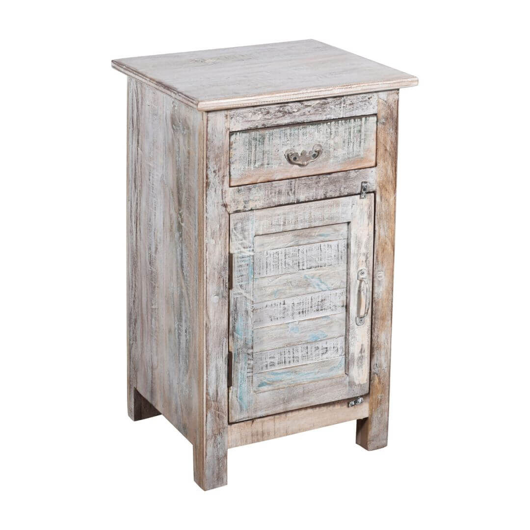 Fine Vintage Pair of Indian Bedside Cabinets - Reclaimed Wood with Patina - Image 4