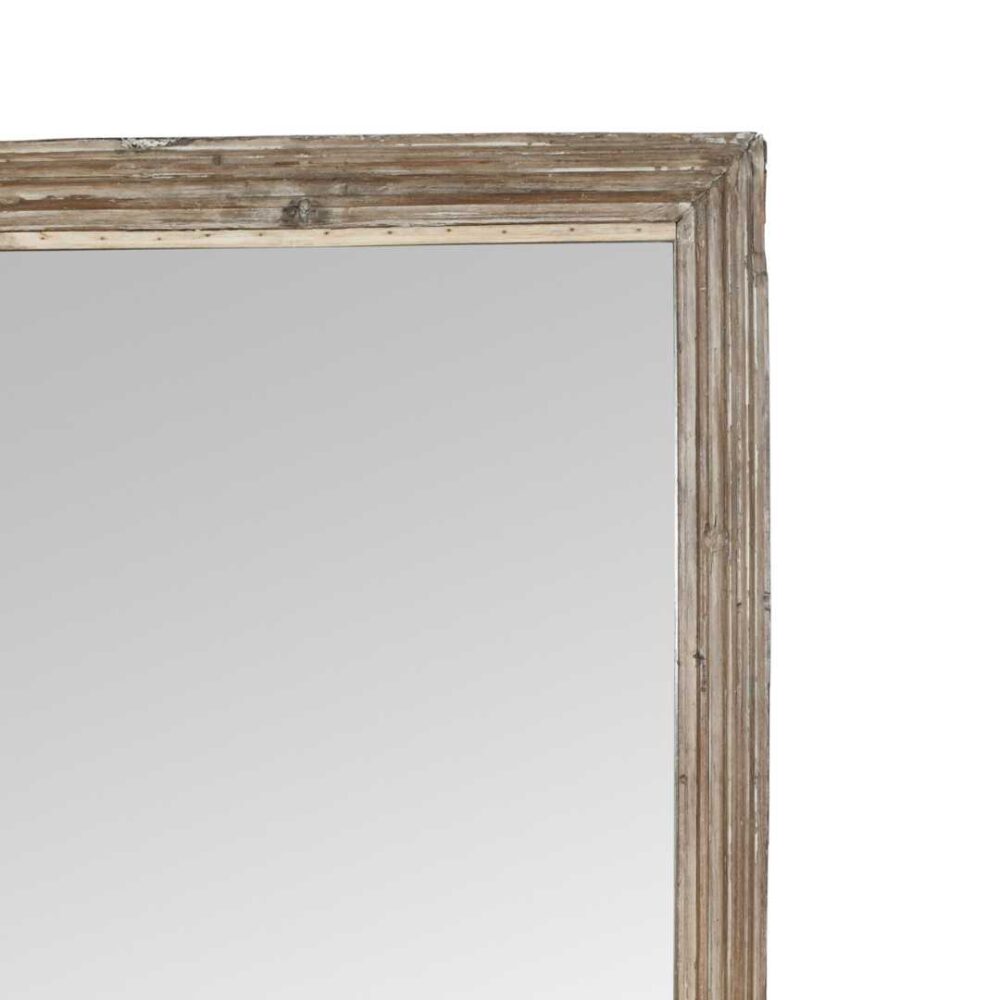 Large Antique Indian Teak Window Mirror – 19th Century Repurposed Window Frame - Image 3