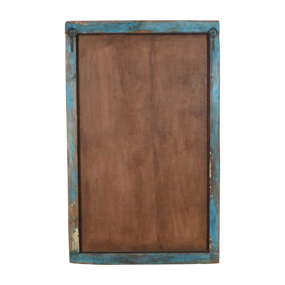 Large Antique Indian Teak Window Mirror – 19th Century Repurposed Window Frame - Image 2