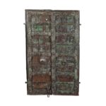 Large Antique Indian Teak Wood Havelli Entrance Doors – 19th Century Gujarat Salvage