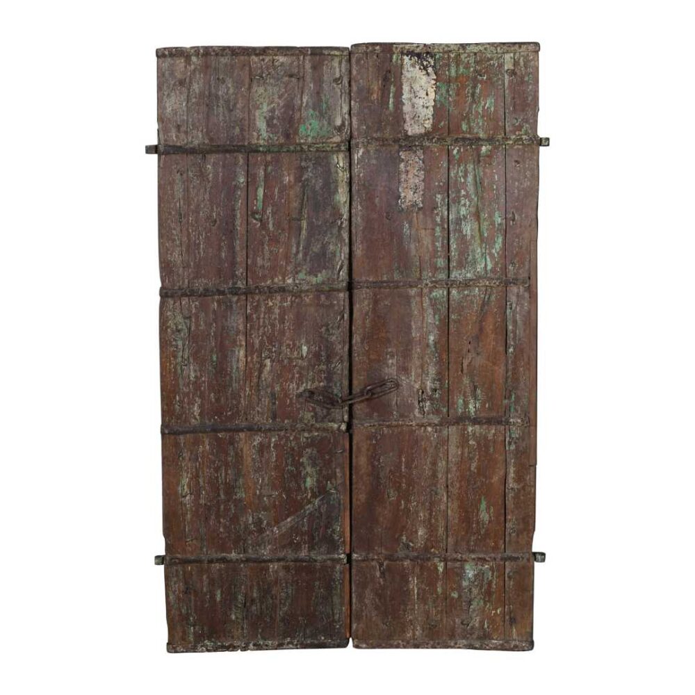 Large Antique Indian Teak Wood Havelli Entrance Doors – 19th Century Gujarat Salvage - Image 2