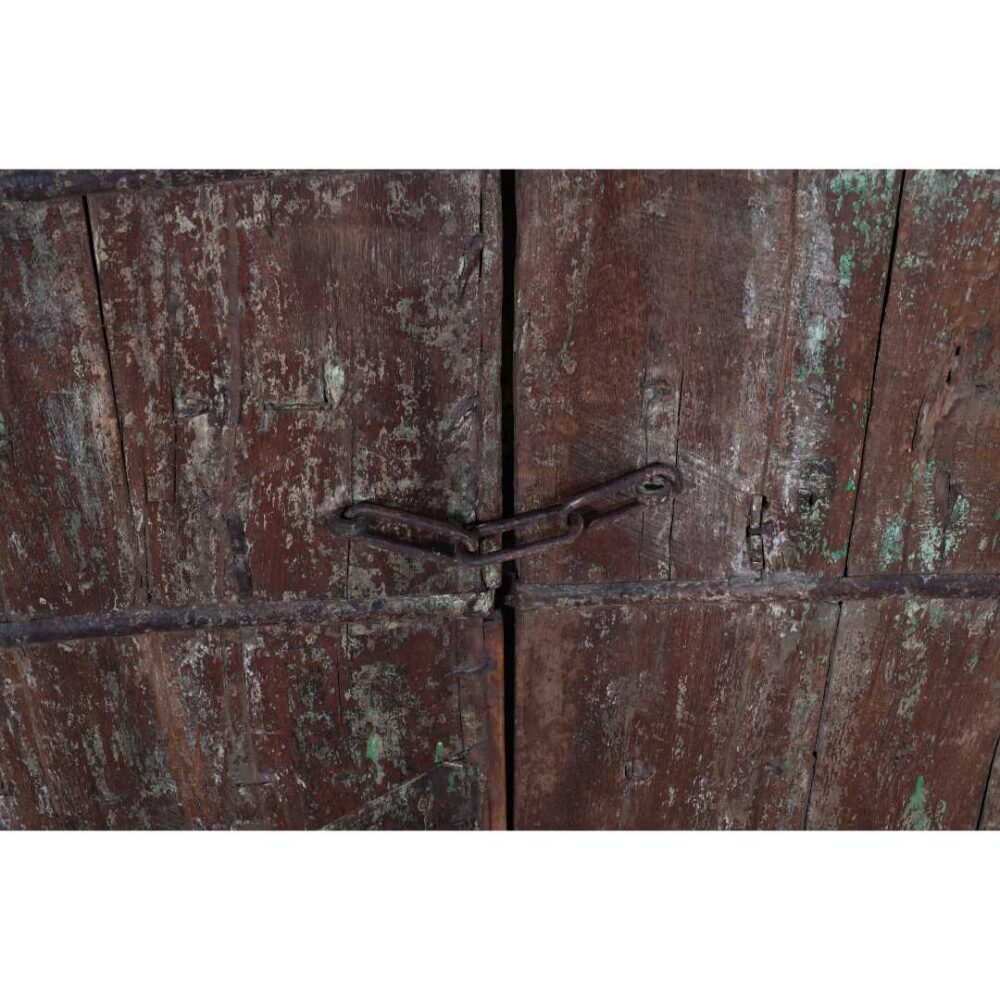 Large Antique Indian Teak Wood Havelli Entrance Doors – 19th Century Gujarat Salvage - Image 4
